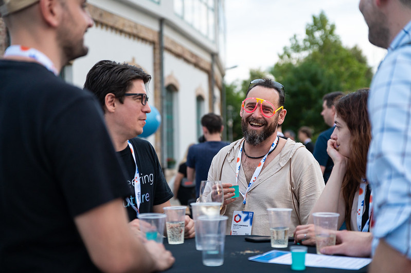 Attendees networking